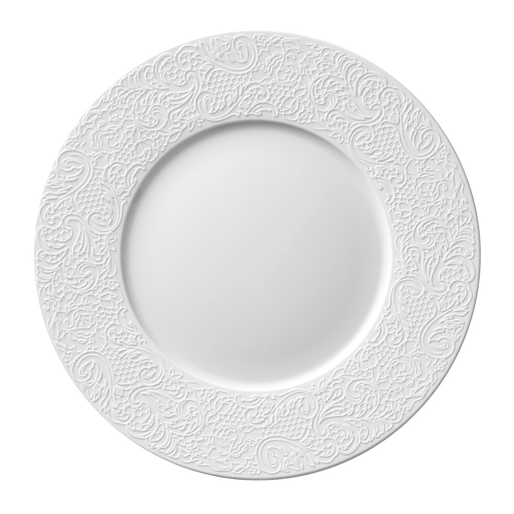 DEGRENNE COLLECTION L  COUTURE — Round Dinner plate w/wide rim — 237399 (Pack of 6 pieces)