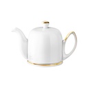 DEGRENNE SALAM OR — Salam Tea pot 4 cups white & gold body white lid — 243794 (One piece)