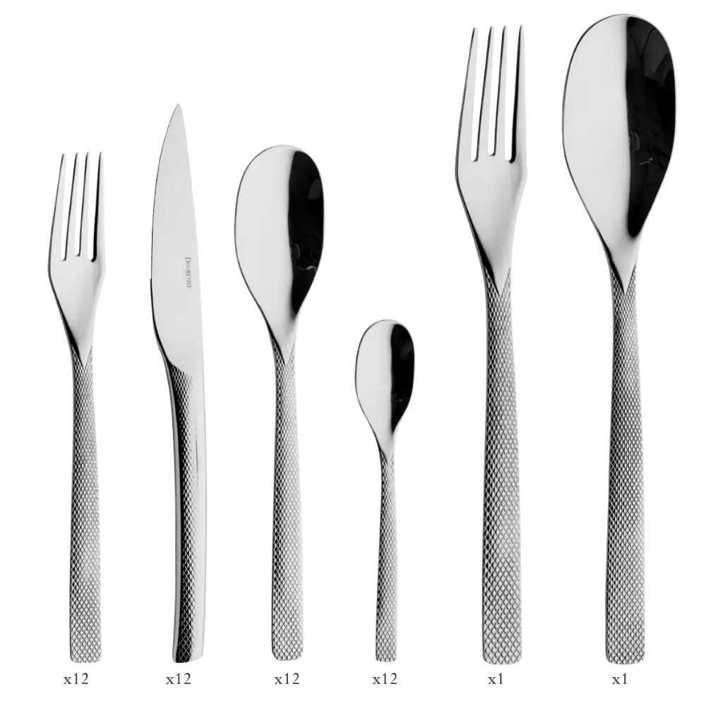 DEGRENNE GUEST STAR — 50 pieces solid handle serrated box set — 223498 (One piece)