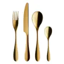 DEGRENNE ONDE PVD OR — 24 pieces box solid handle serrated — 239463 (Set of 24 pieces)