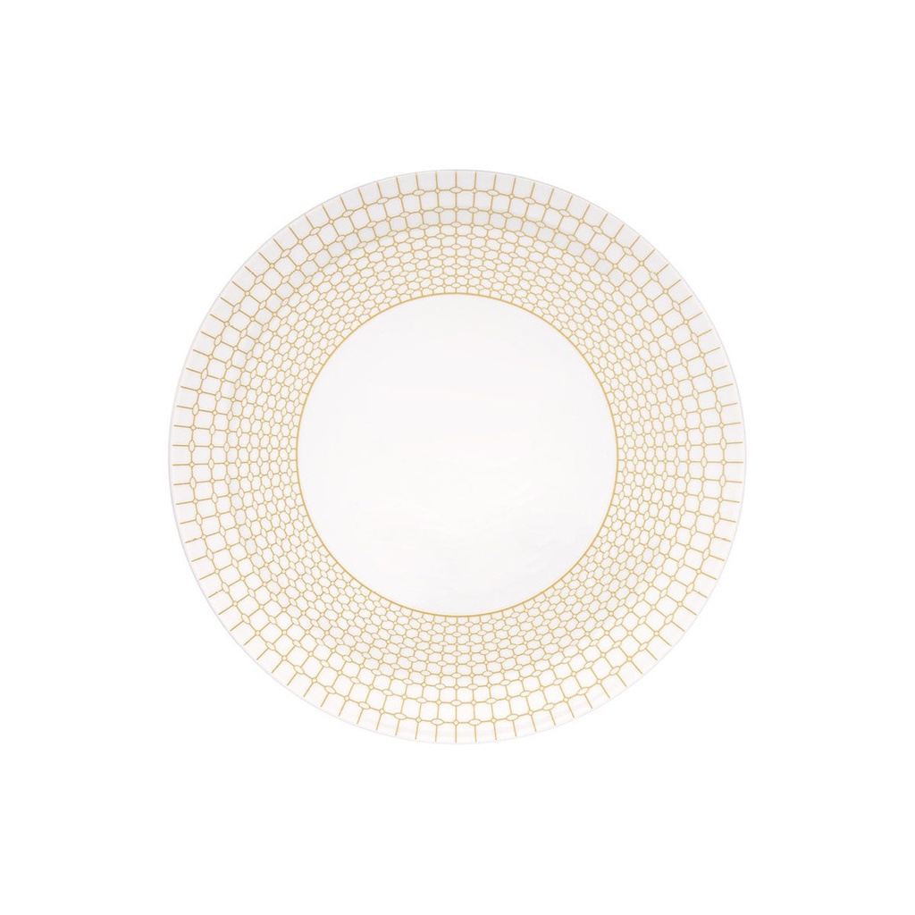 DEGRENNE COURONNE DOREE — Round dinner plate 32cm — 246704 (Pack of 3 pieces)