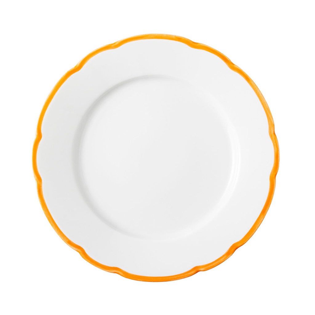 DEGRENNE REMINISCENCE ORANGE round orange galon dinner plate 26 cm — 244788