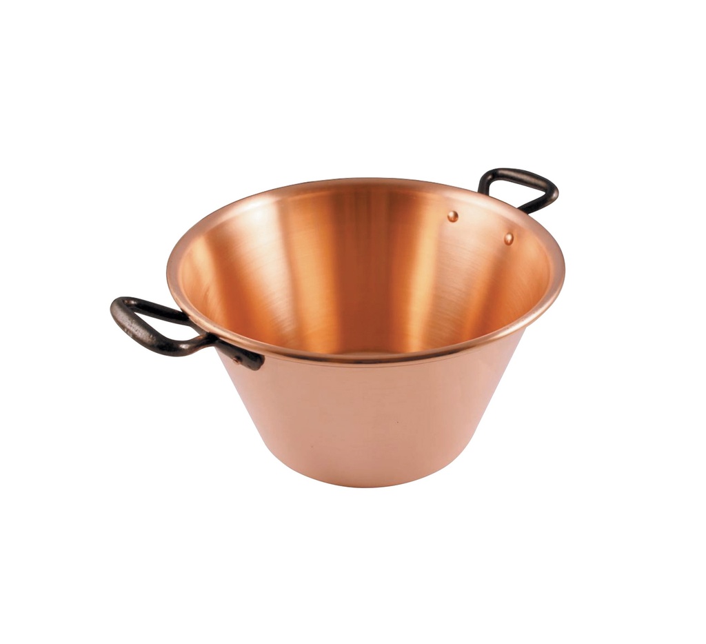Mallard Ferrière Smooth solid copper jelly bowl with cast-iron handles — Diameter: 265 mm; Height: 140 mm; Capacity l: 4 L — 00609