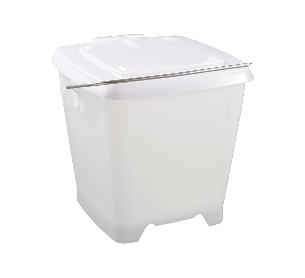 Mallard Ferrière Square plastic bucket with watertight lid — Length: 300 mm; Width: 330 mm; Height: 280 mm; Capacity: 12 L — 01840