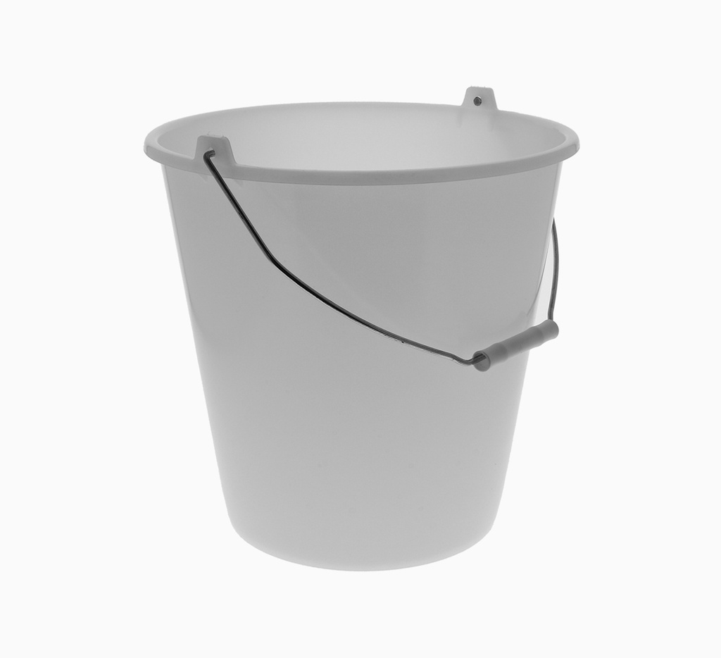 Mallard Ferrière Economy plastic bucket with stainless steel handle — Height: 285 mm; Diameter: 280 mm; Capacity: 12 L — 01873