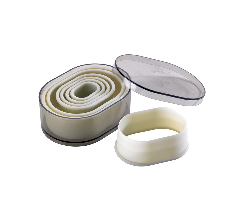 Mallard Ferrière POLYGLASS rounded oval plain dough cutter set of 7 — 02271