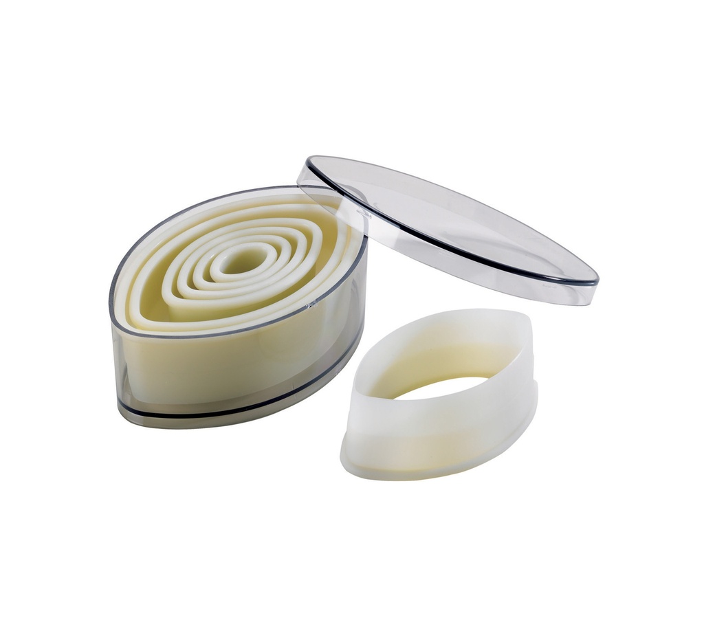 Mallard Ferrière POLYGLASS oval plain dough cutter set of 7 — 02283