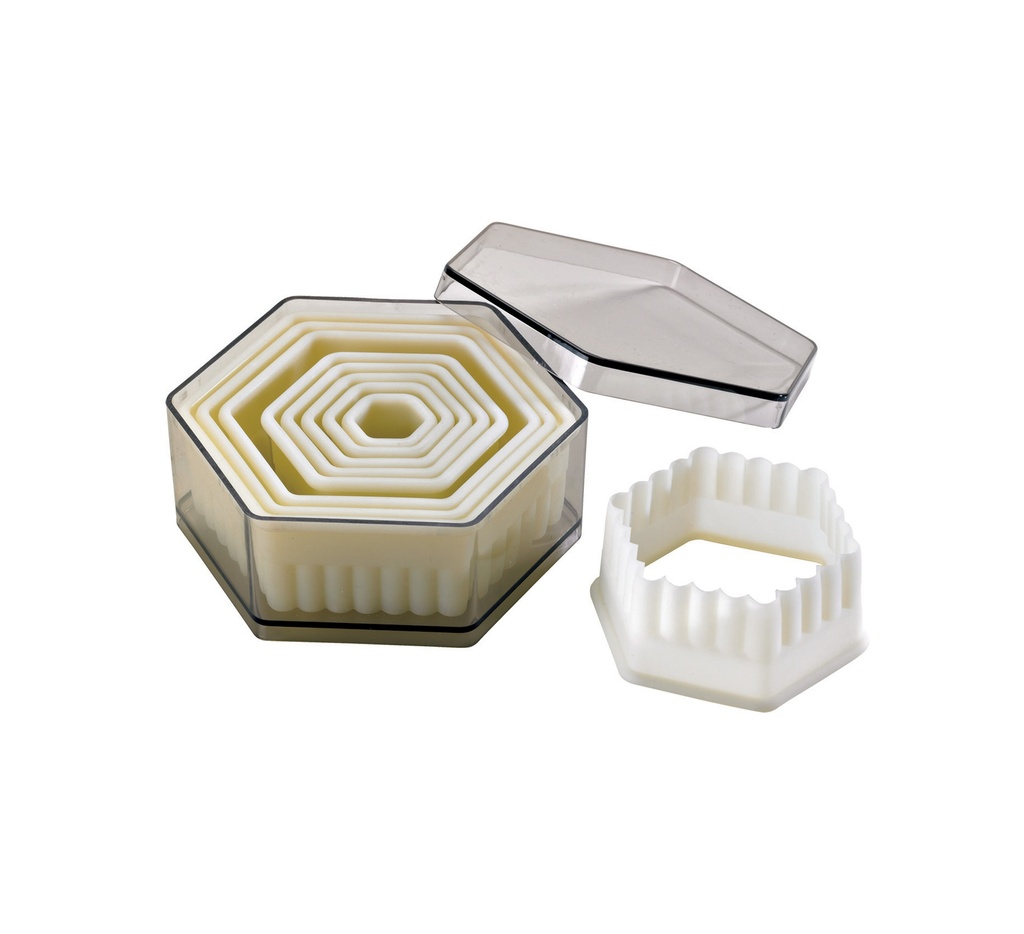 Mallard Ferrière POLYGLASS hexagon fluted dough cutter set of 9 — 02292