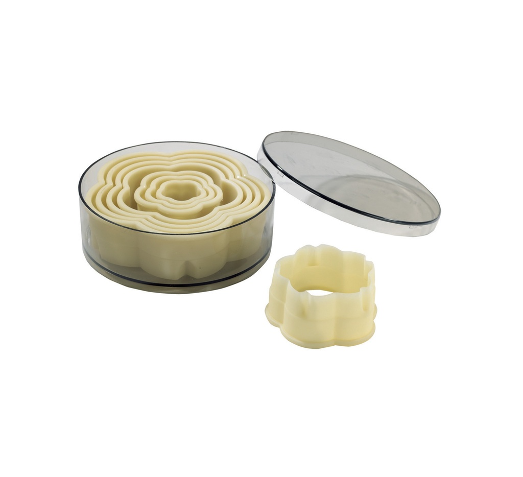 Mallard Ferrière POLYGLASS flower fluted dough cutter set of 8 — 02294