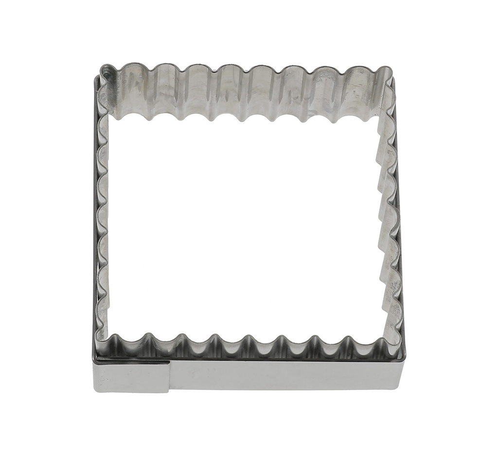 Mallard Ferrière Stainless steel square fluted dough cutter — Length: 100 mm; Width: 100 mm — 02375