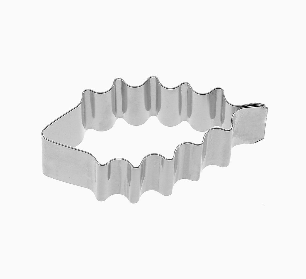 Mallard Ferrière Stainless steel holly-leaf dough cutter — Length: 60 mm — 02474
