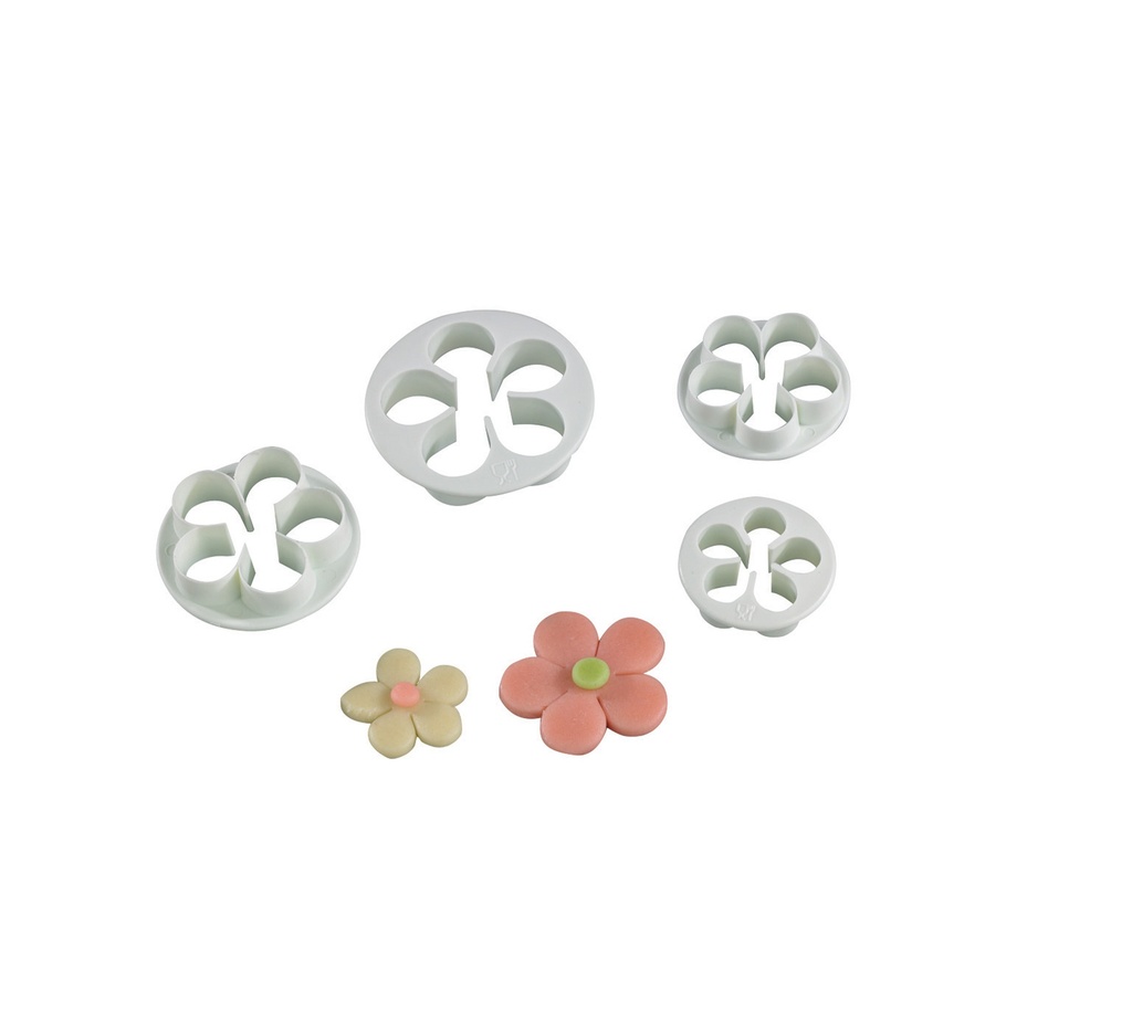 Mallard Ferrière Plastic flower dough cutter set of 4 — 02633