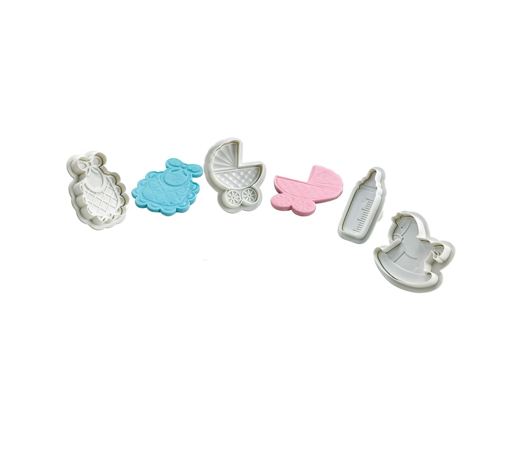 Mallard Ferrière Plastic birth-themed dough cutter set of 4 — 02670