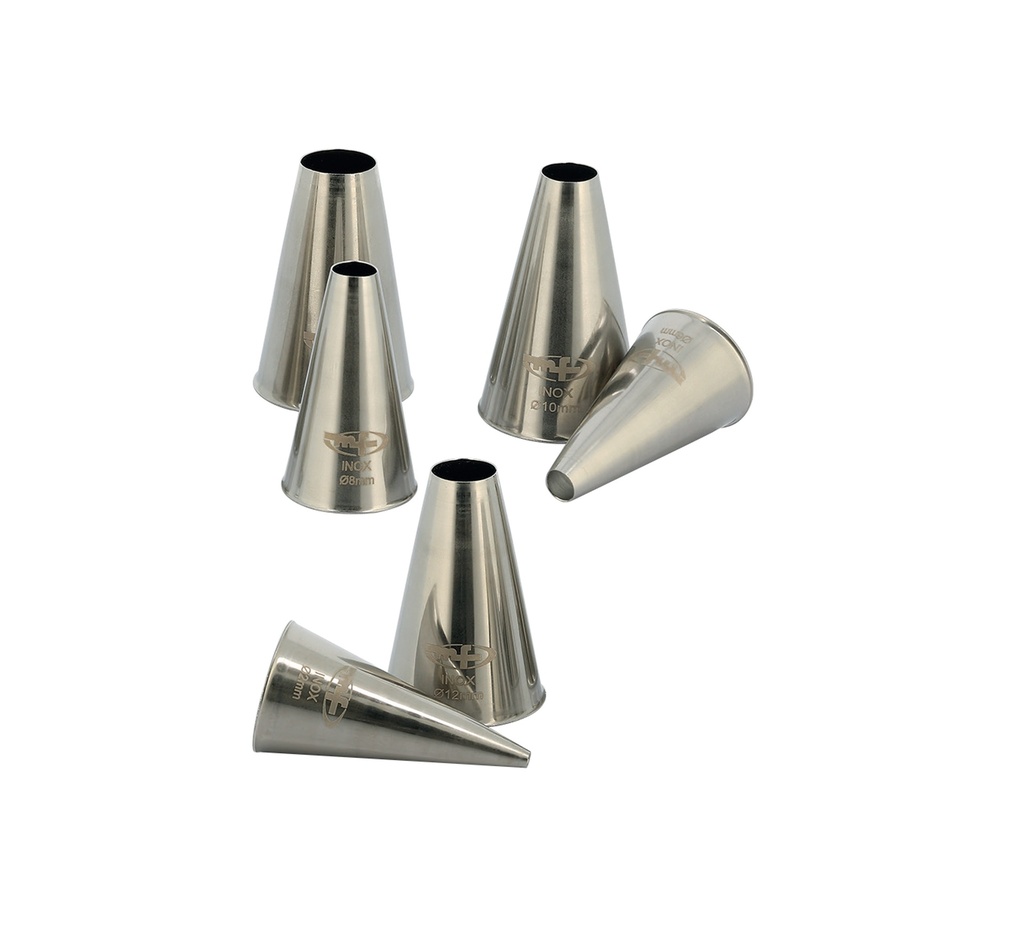 Mallard Ferrière Stainless steel plain piping nozzle No.07 — Manufacturer-listed diameter: 32 mm; Manufacturer-listed height: 52 mm — 02915