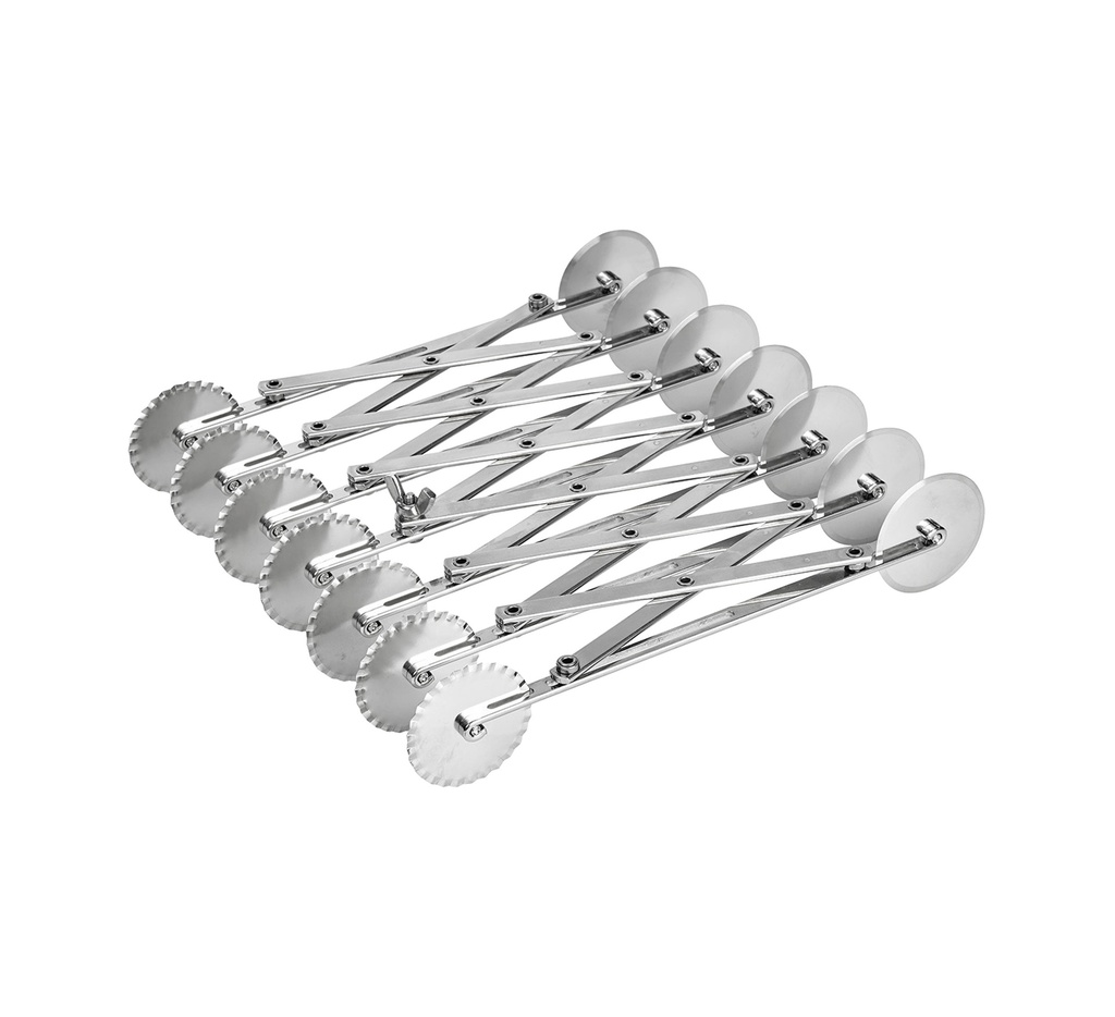 Mallard Ferrière Expandable pastry divider with 7 plain and 7 fluted wheels — 03947