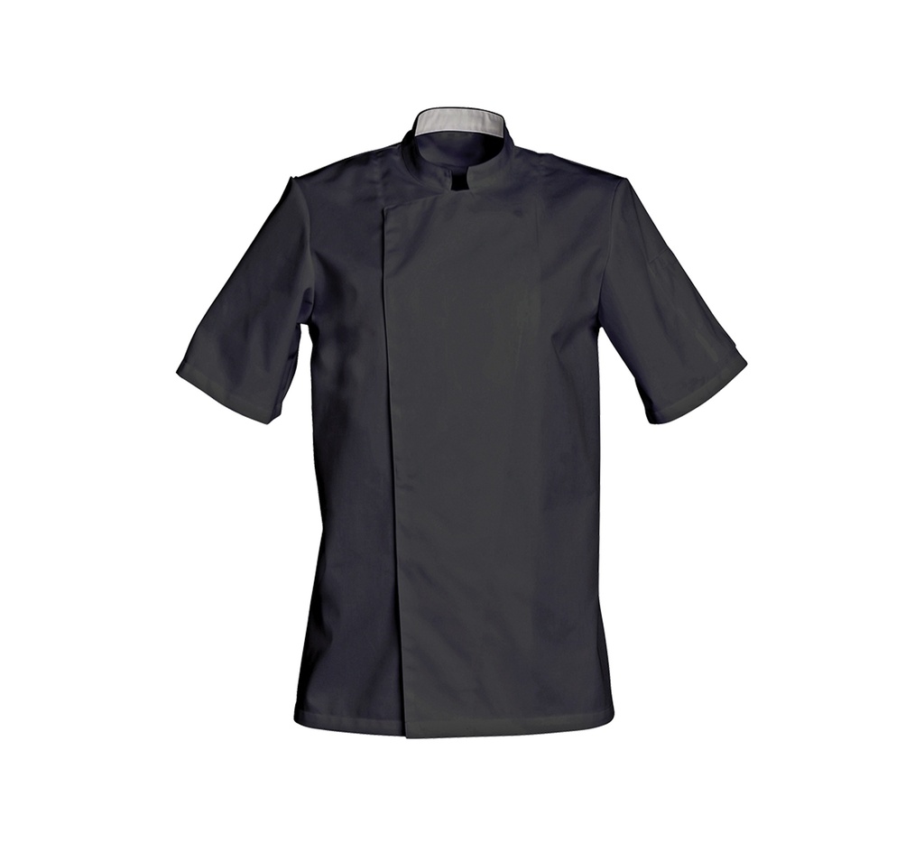 Mallard Ferrière Short-sleeved chef jacket with press studs — Black — Size S — 05771