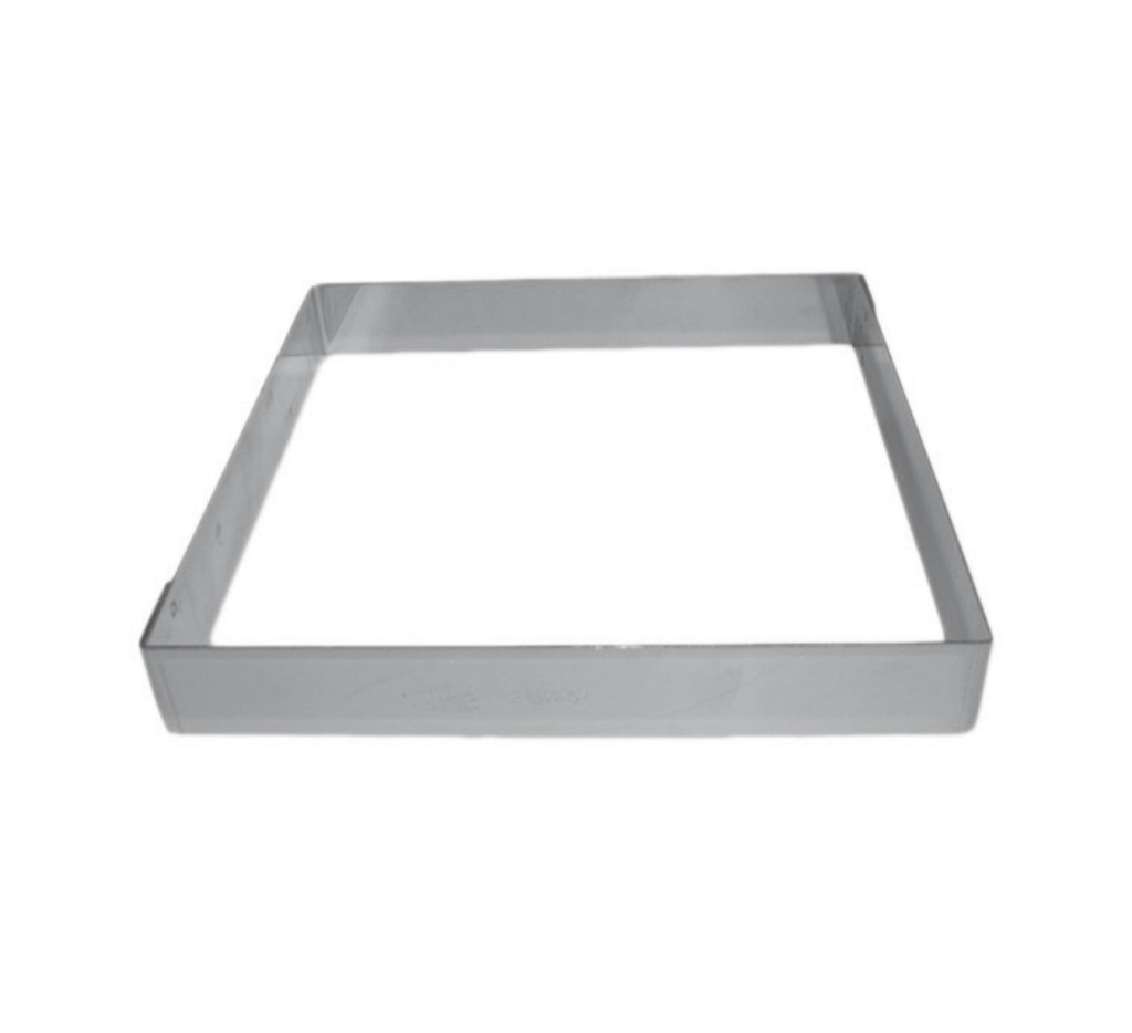 Mallard Ferrière Stainless steel square entremet frame — Length: 180 mm; Width: 180 mm; Height: 35 mm — 07133