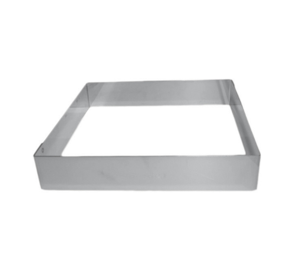 Mallard Ferrière Stainless steel square mousse frame — Length: 120 mm; Width: 120 mm; Height: 45 mm — 07160