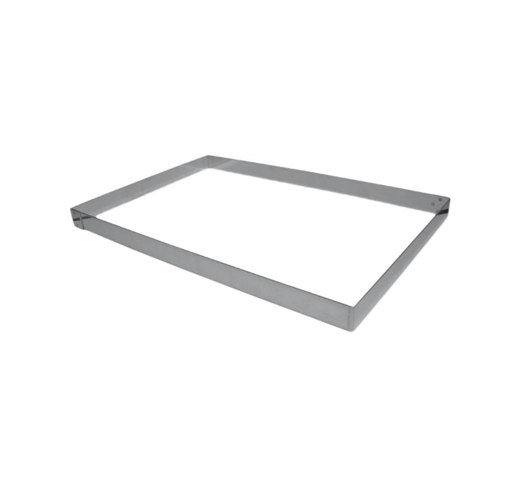 Mallard Ferrière Stainless steel rectangular pastry frame — Length: 570 mm; Width: 370 mm; Height: 60 mm — 07236