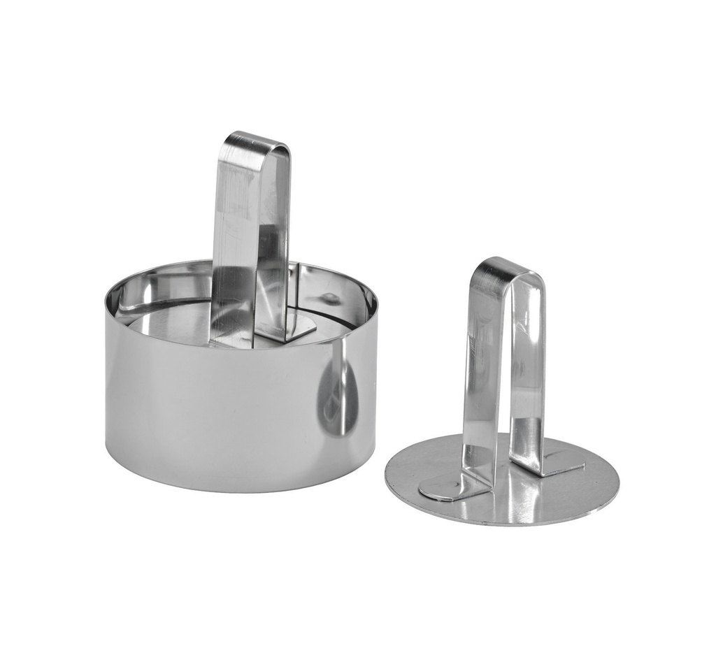 Mallard Ferrière Stainless steel round-frame pusher — Diameter: 77 mm — 07426