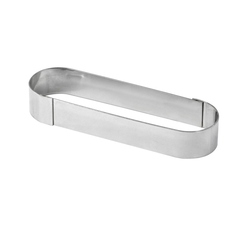 Mallard Ferrière Stainless steel oblong tart frame — Length: 130 mm; Width: 40 mm; Height: 15 mm — 07685