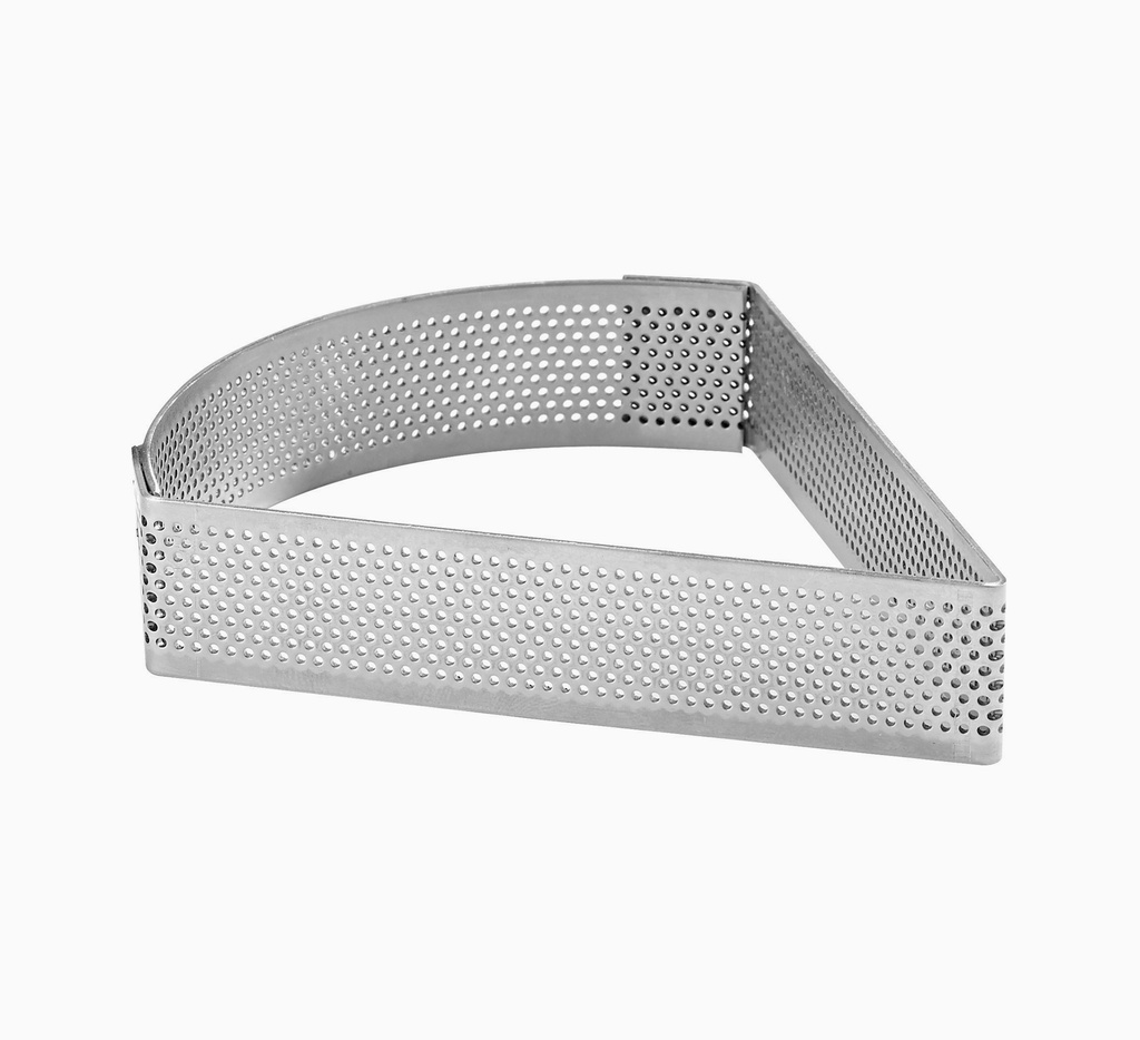 Mallard Ferrière Perforated stainless steel triangular tart frame — Length: 120 mm; Width: 105 mm; Height: 20 mm — 06492
