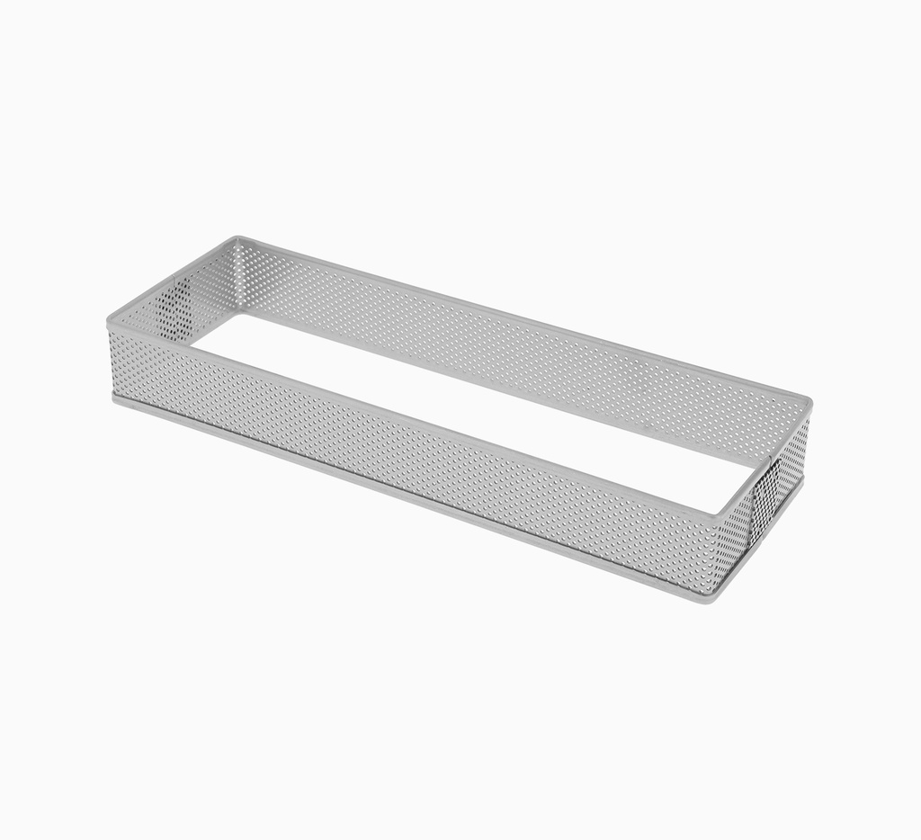 Mallard Ferrière Perforated stainless steel rectangular tart frame — Length: 240 mm; Width: 80 mm; Height: 35 mm — 06581
