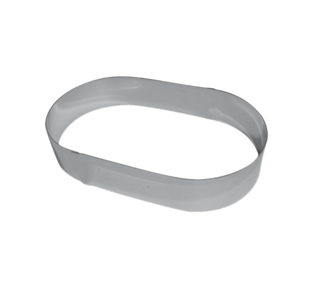 Mallard Ferrière Stainless steel oblong mousse frame — Length: 260 mm; Width: 148 mm; Height: 45 mm — 07024