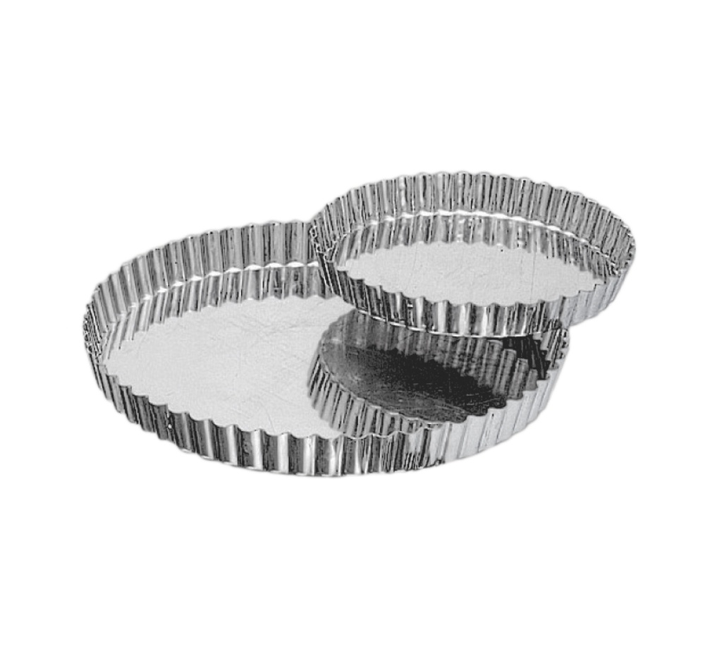 Mallard Ferrière Fluted tinplate round tart mould — Diameter: 260 mm; Height: 25 mm — 08935