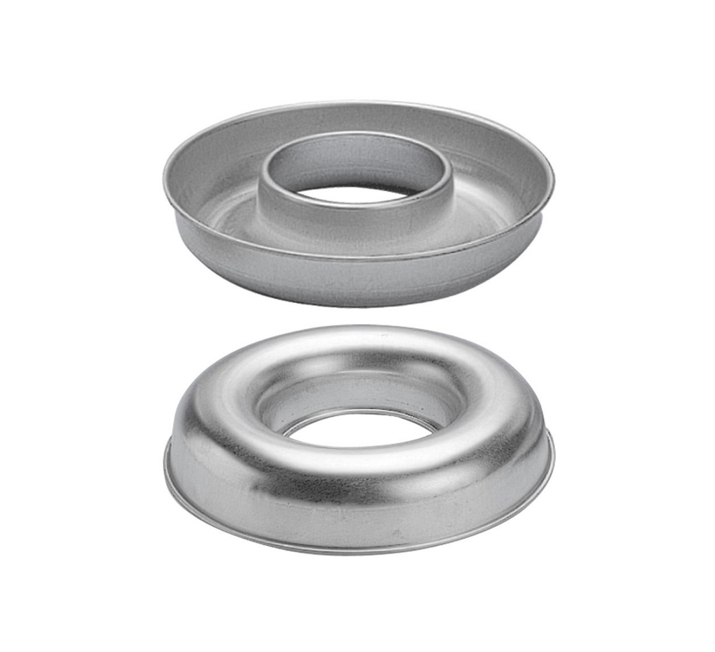 Mallard Ferrière Rolled-edge tinplate Savarin mould — Diameter: 200 mm; Height: 42 mm — 09561