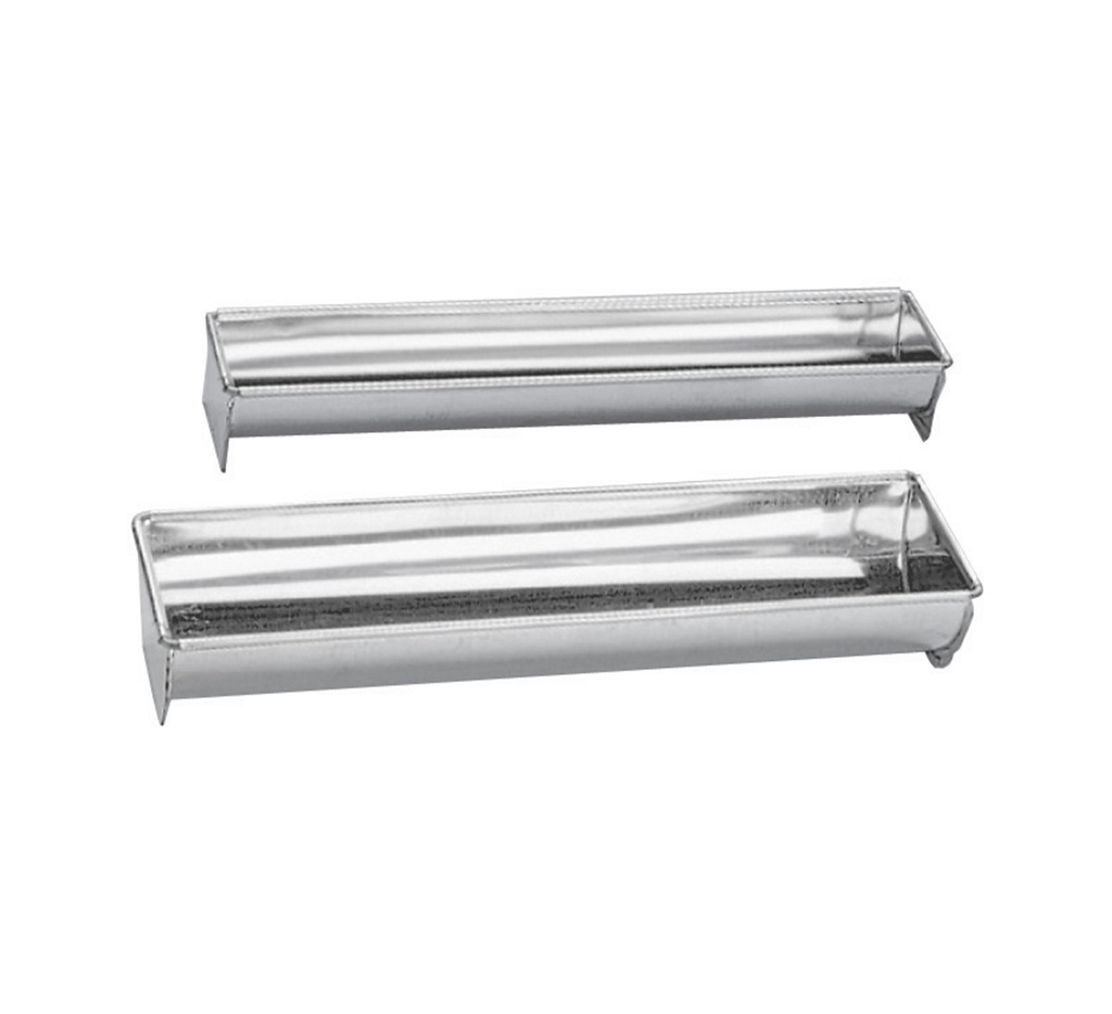 Mallard Ferrière Tinplate Yule-log mould — Length: 500 mm; Width: 80 mm; Height: 55 mm — 09695
