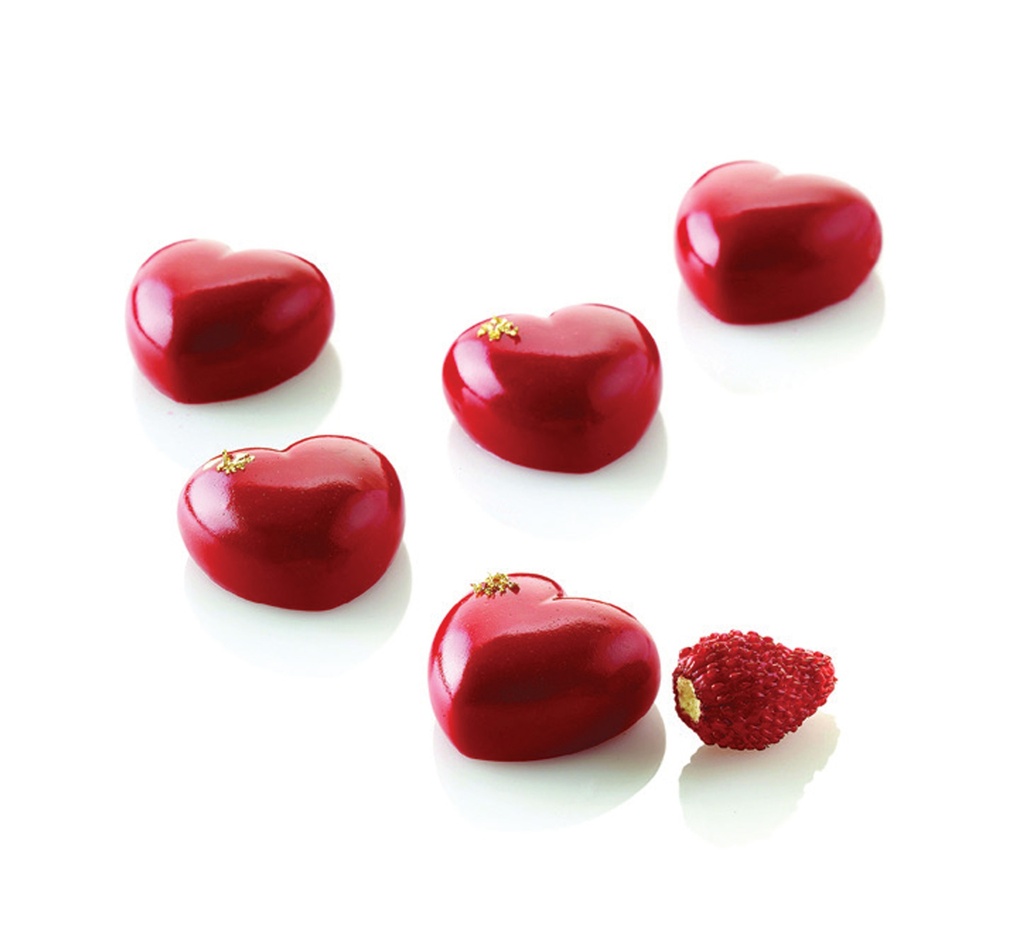 Mallard Ferrière Silicone micro domed heart moulding sheet — Length: 300 mm; Width: 175 mm — 11166
