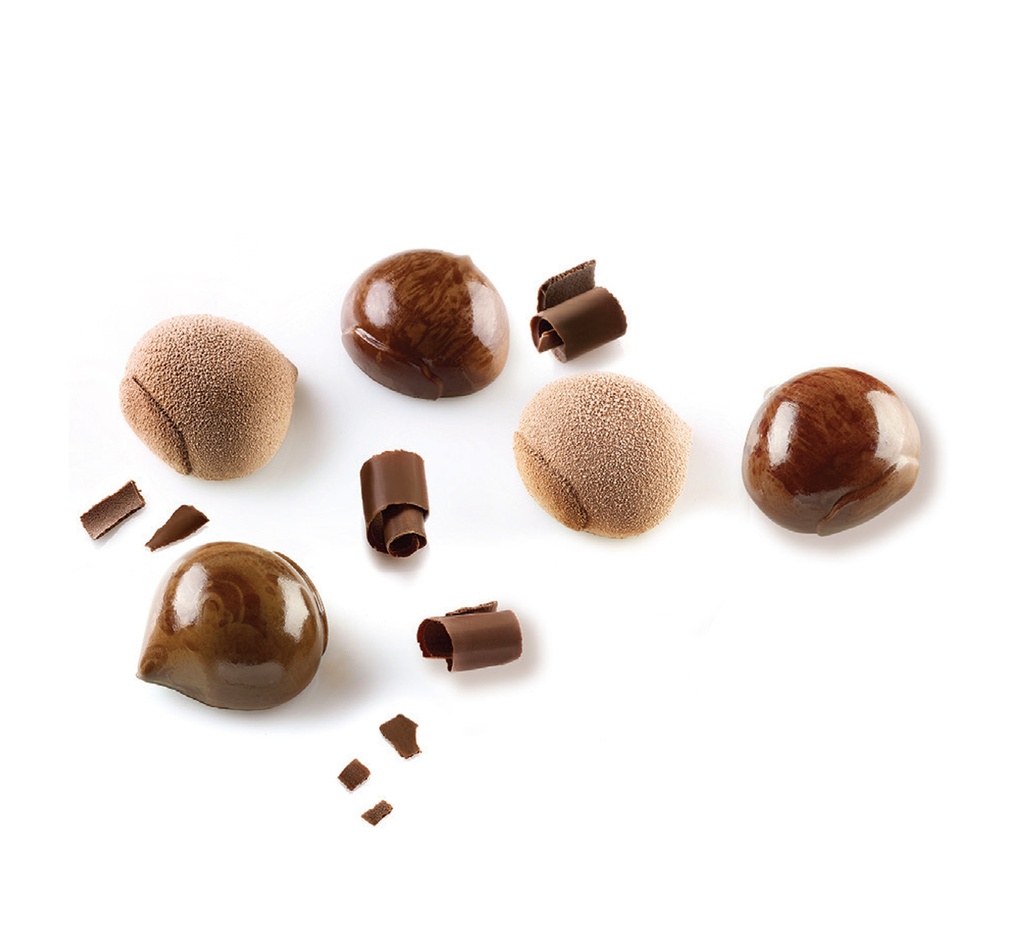 Mallard Ferrière Silicone chestnut moulding sheet — Length: 300 mm; Width: 175 mm — 11206