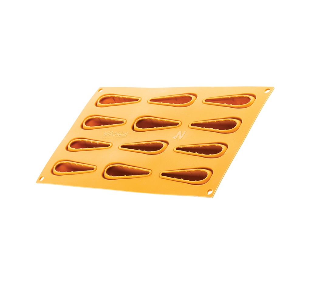 Mallard Ferrière – Silikomart Professional Naturae silicone twelve carrots moulding sheet — Sheet length: 300 mm; Sheet width: 175 mm — 10752