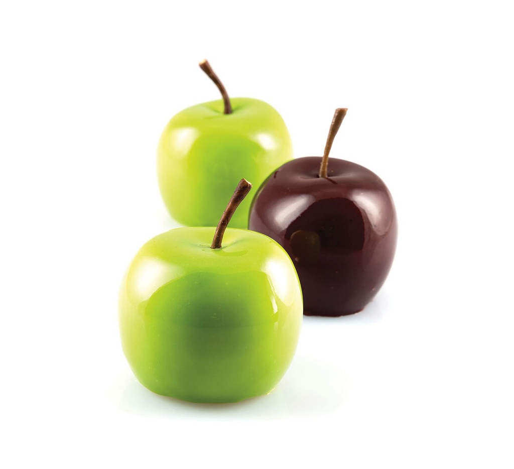 Mallard Ferrière Silicone apple, cherry and peach mould with plastic support — 11549