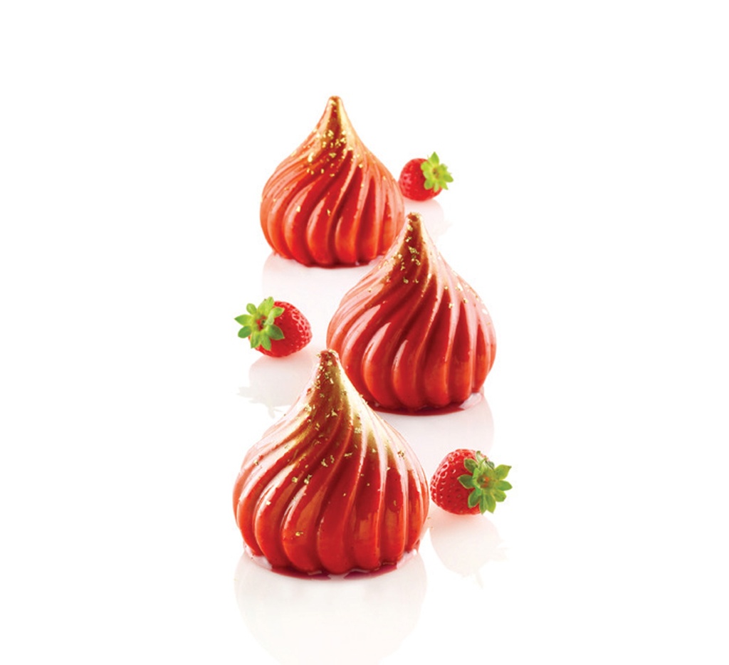 Mallard Ferrière Silicone twisted sphere mould with plastic support — 11577