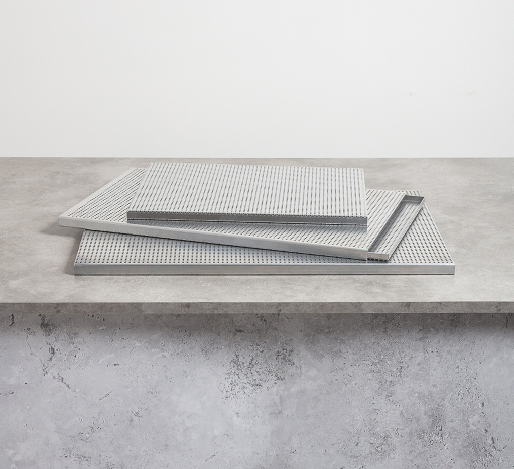Mallard Ferrière Two-sheet perforated aluminium puff-pastry baking assembly — 11595