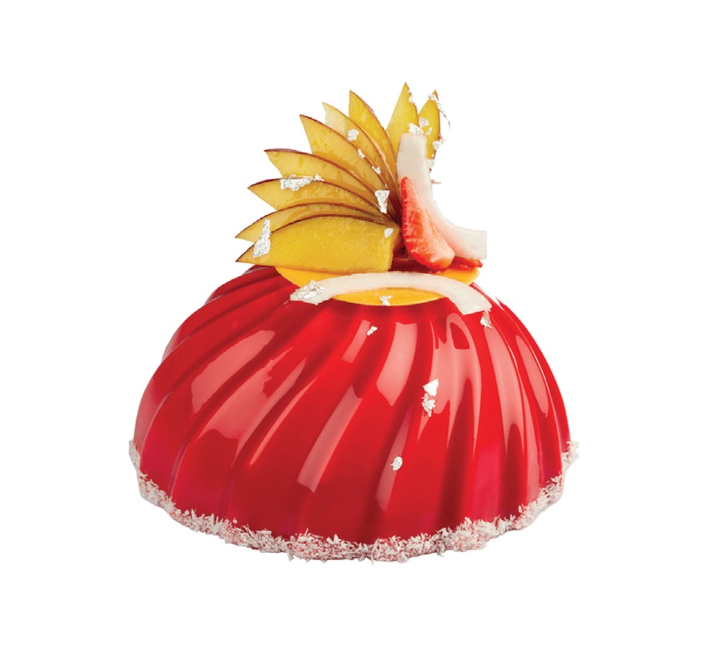 Mallard Ferrière – Pavoni Italia Pavocake silicone twisted dome mould — Height: 90 mm; Diameter: 180 mm — 11457