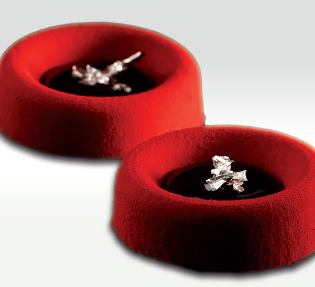 Mallard Ferrière – Pavoni Italia Pavoflex silicone mini round Savarin moulding sheet — Length: 600 mm; Width: 400 mm — 11384