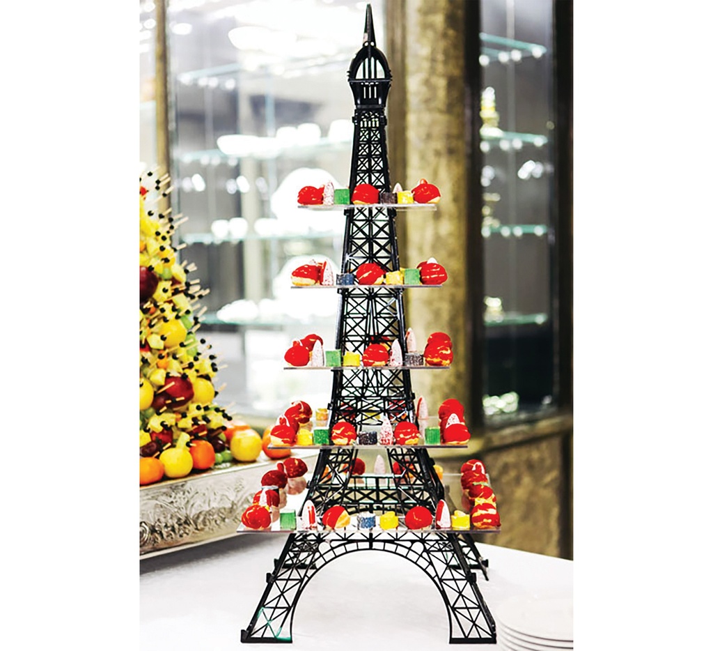Mallard Ferrière PMMA Eiffel Tower display stand — Base length: 355 mm; Base width: 355 mm; Height: 890 mm — 12097