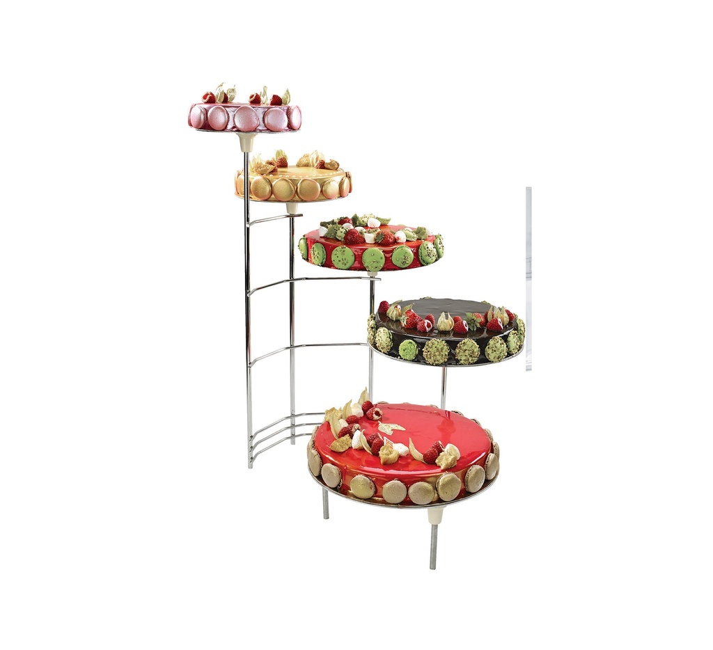 Mallard Ferrière Michel cake display, opening right — Assembled display height: 640 mm — 12305