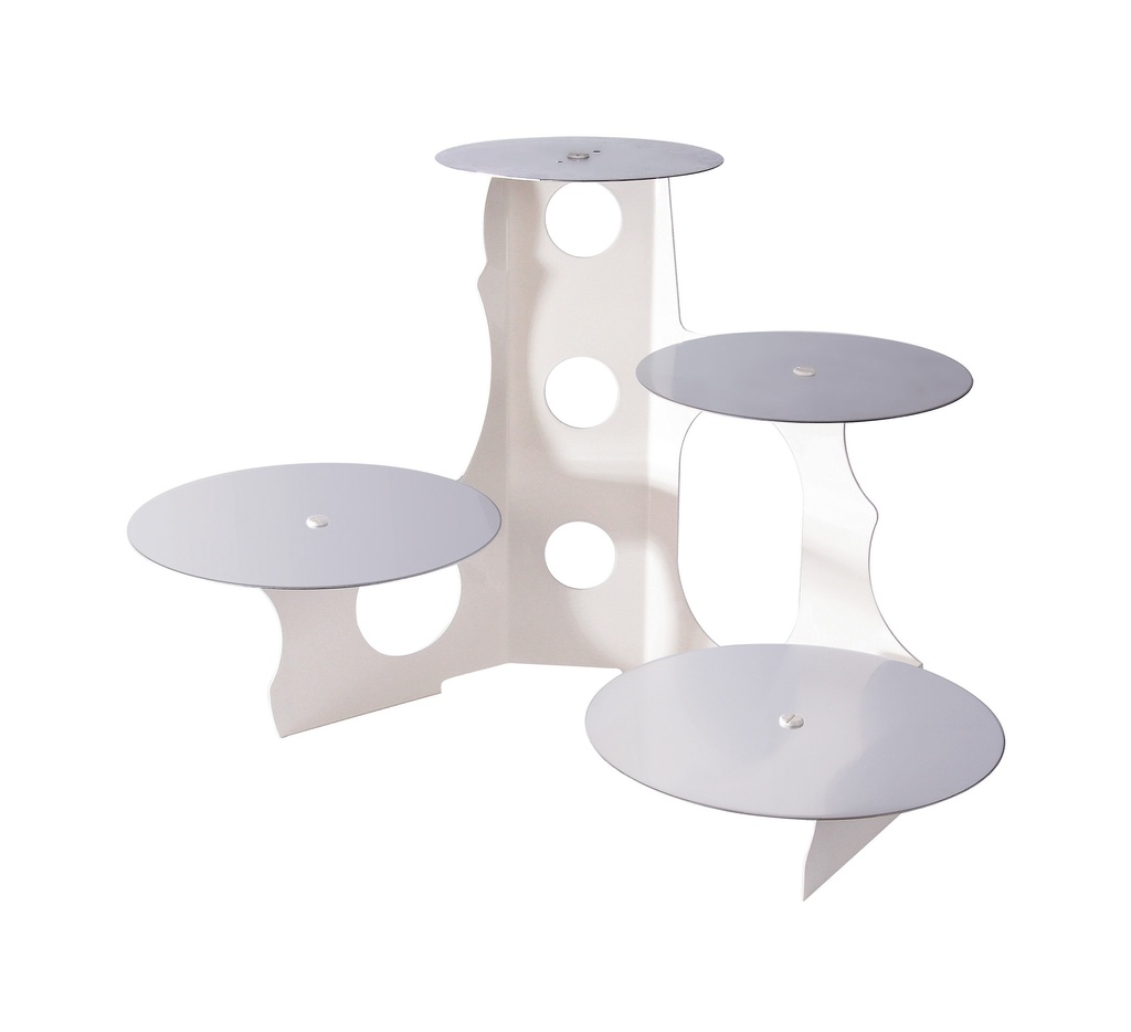 Mallard Ferrière Chloé cake display, 4 levels — Assembled display height: 445 mm — 12342