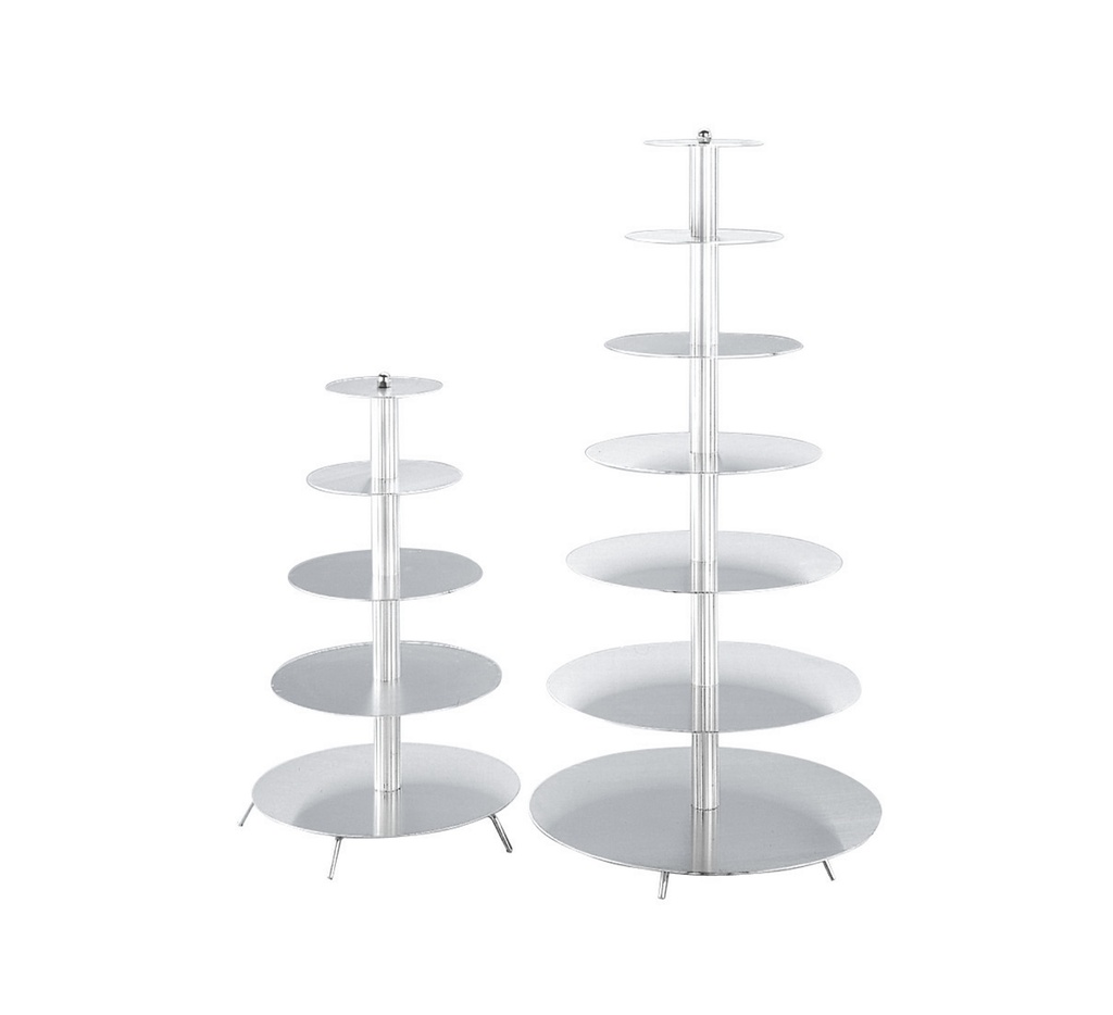 Mallard Ferrière Aluminium cake display, 5 levels — Assembled display height: 670 mm — 12360