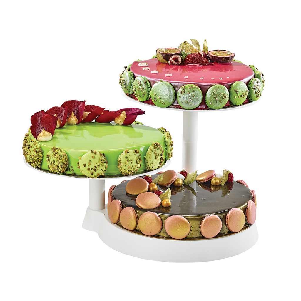 Mallard Ferrière Plastic cake display, 3 levels — Assembled display height: 240 mm — 12420