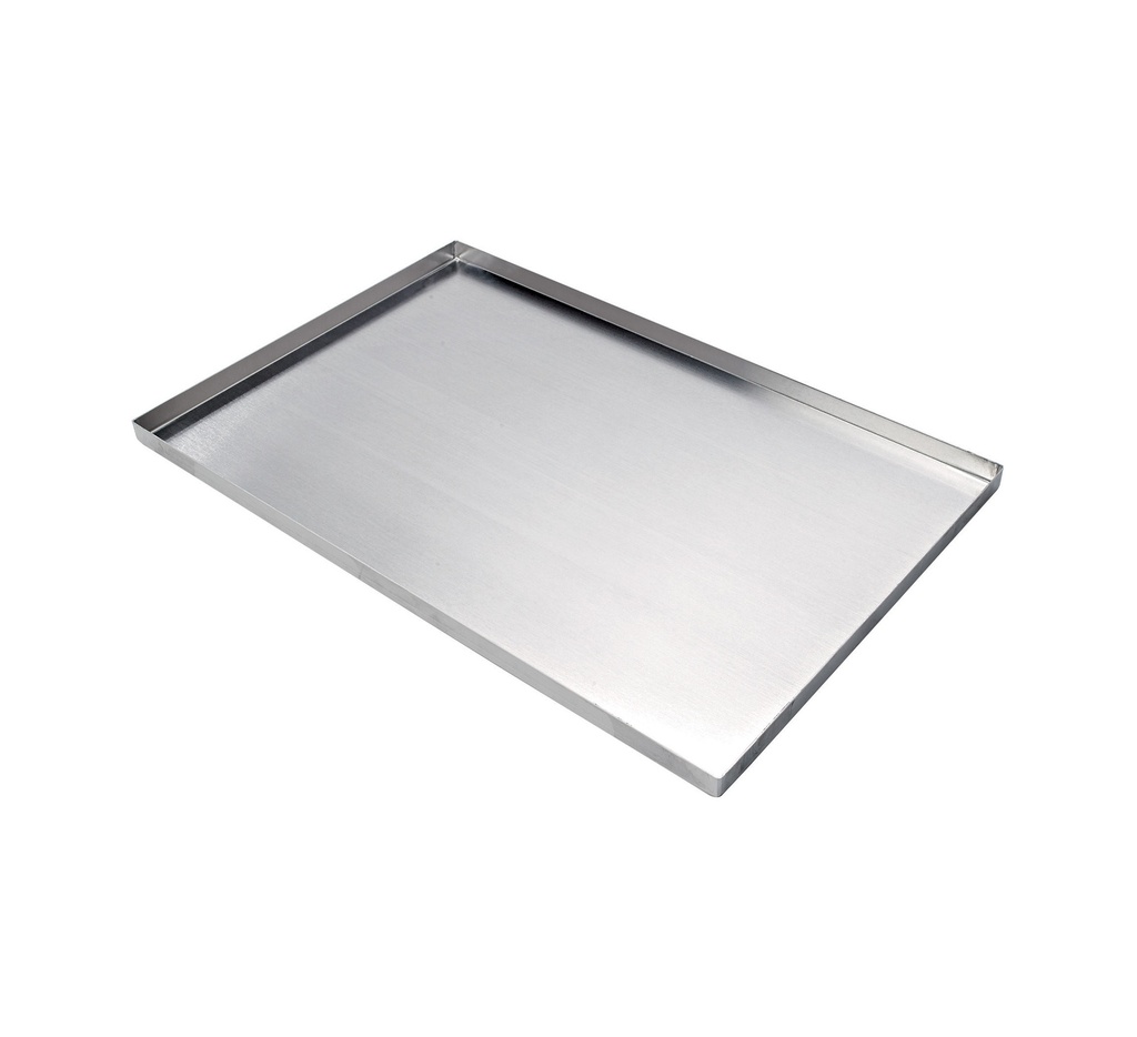 Mallard Ferrière Aluminium baking sheet with four straight raised edges — Length: 400 mm; Width: 300 mm; Height: 20 mm; Thickness: 1.5 mm — 11687