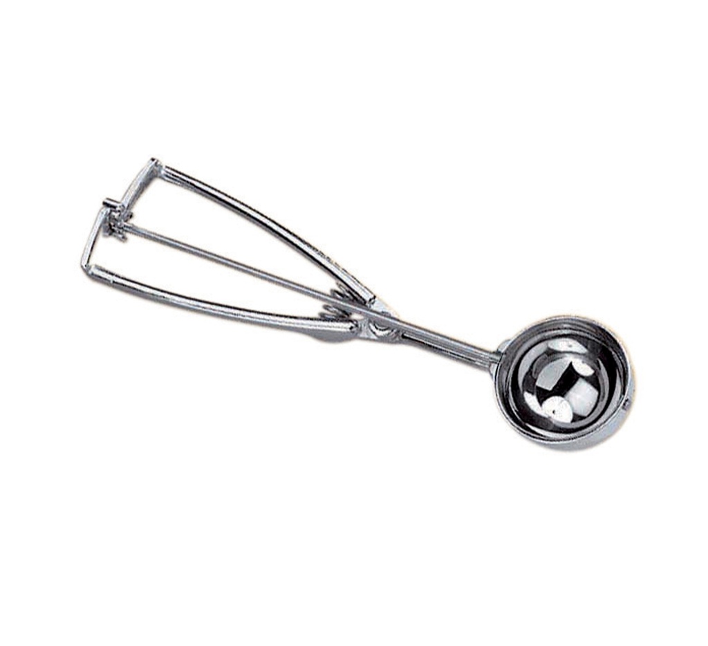 Mallard Ferrière Stainless-steel ice-cream scoop with clip, 10 scoops per litre — 14690