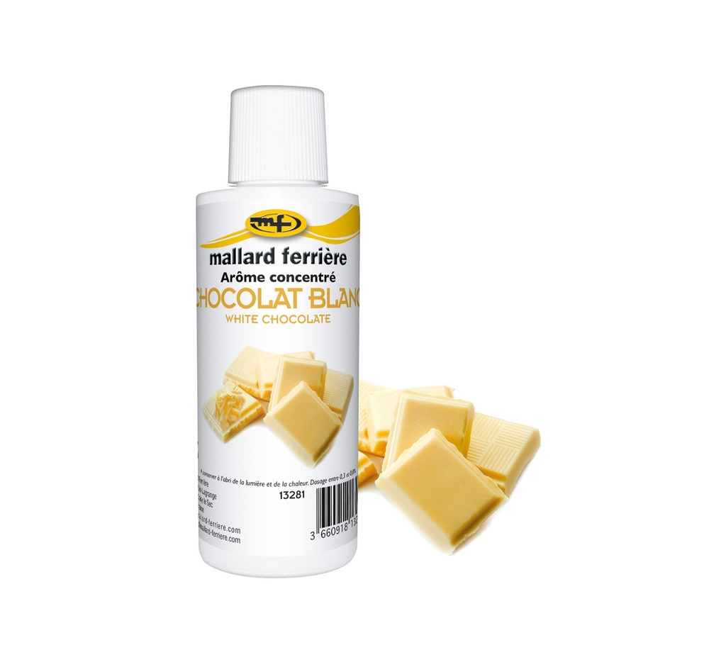Mallard Ferrière White chocolate concentrated liquid food flavouring — 125 ml bottle — 13281