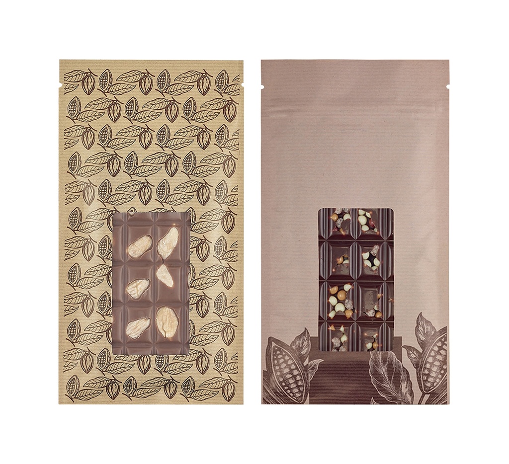 Mallard Ferrière Metallised PET chocolate-bar bags with window, pack of 100 — 15090