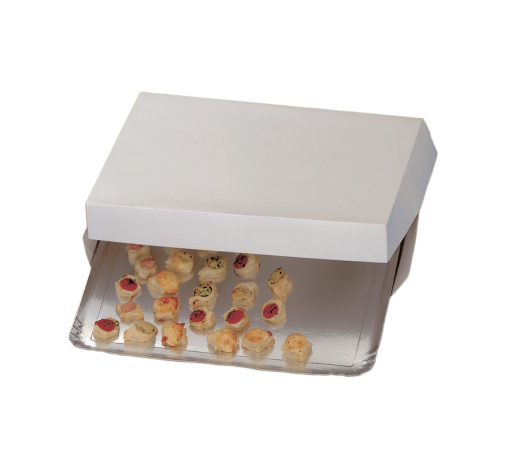 Mallard Ferrière White cardboard boxes for catering trays, pack of 25 — 16010
