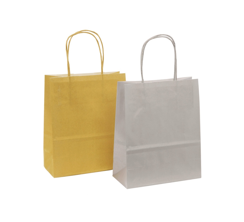 Mallard Ferrière Silver kraft-paper shopping bags, pack of 50 — 23852